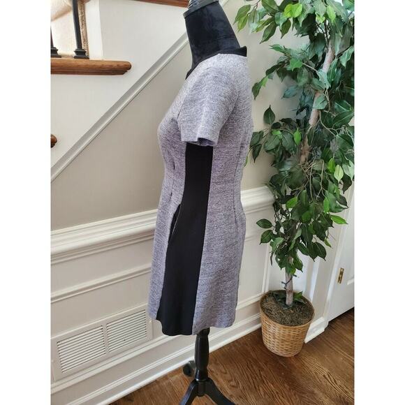 Madewell Women's Solid Gray Cotton Short Sleeve Round Neck Knee Length Dress 4 - Picture 7 of 11